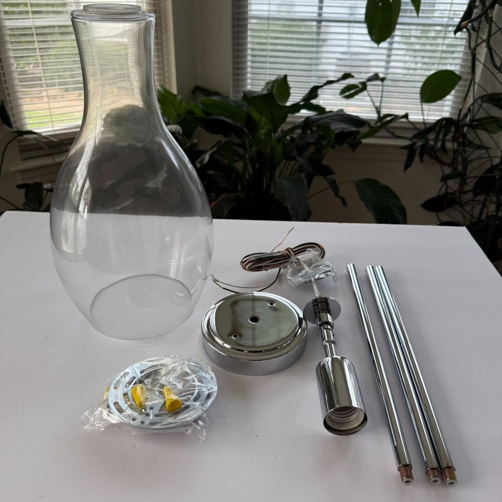 Kichler Clear Glass Pendant Light Fixture Kit  Chrome 42456 CHCLR